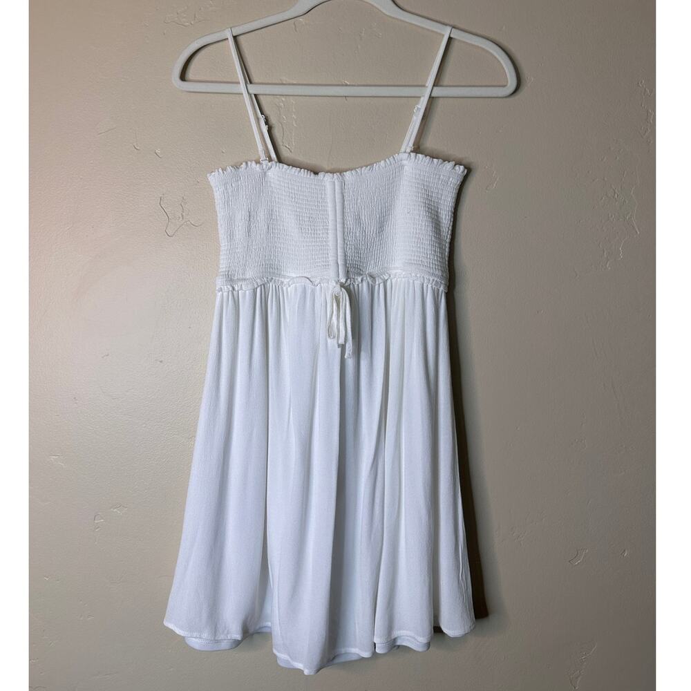 Sadie & Sage White Mini Dress Flowing with Fitted Top SMALL